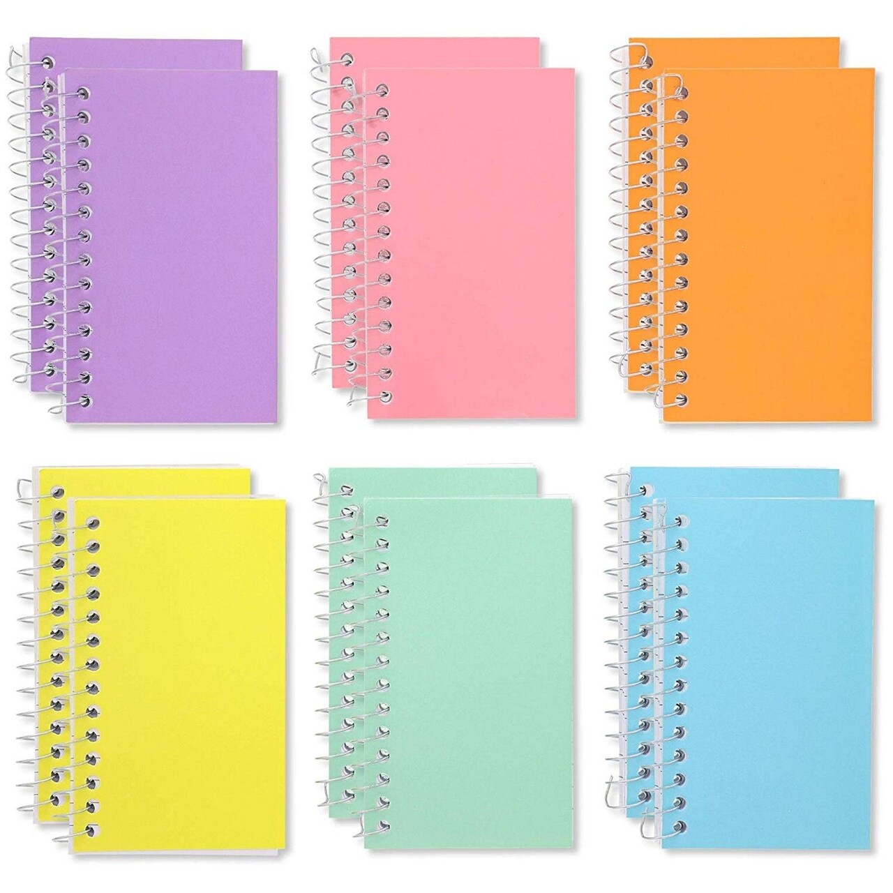 Paper Junkie 12-Pack Small Spiral Notebook 3x5, 40 Sheets, 80 Pages Per Notepad, College Ruled Lined Paper for Office Supplies, Classroom Notes, Students, Teachers, Nurses (6 Pastel Colors)